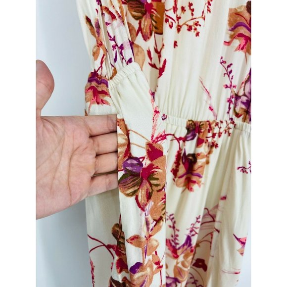 A New Day Womens Dress Size M Floral Short Cap Sleeve Pockets Cinched Waist NWT - Picture 5 of 8